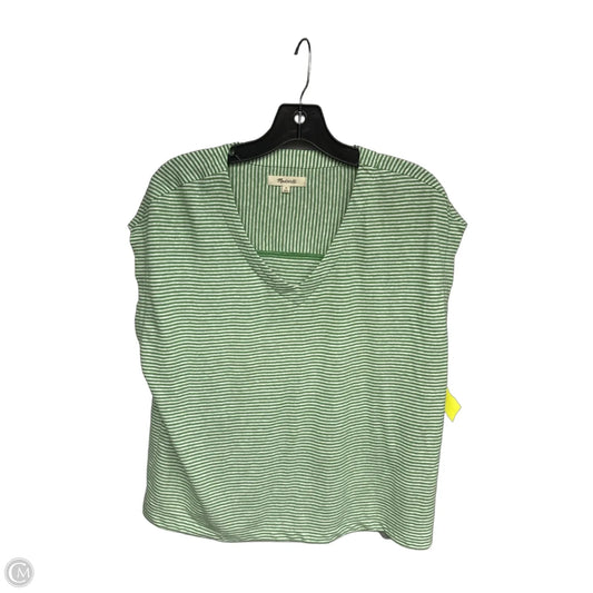 Top Short Sleeve By Madewell In Pinstripe, Size: M
