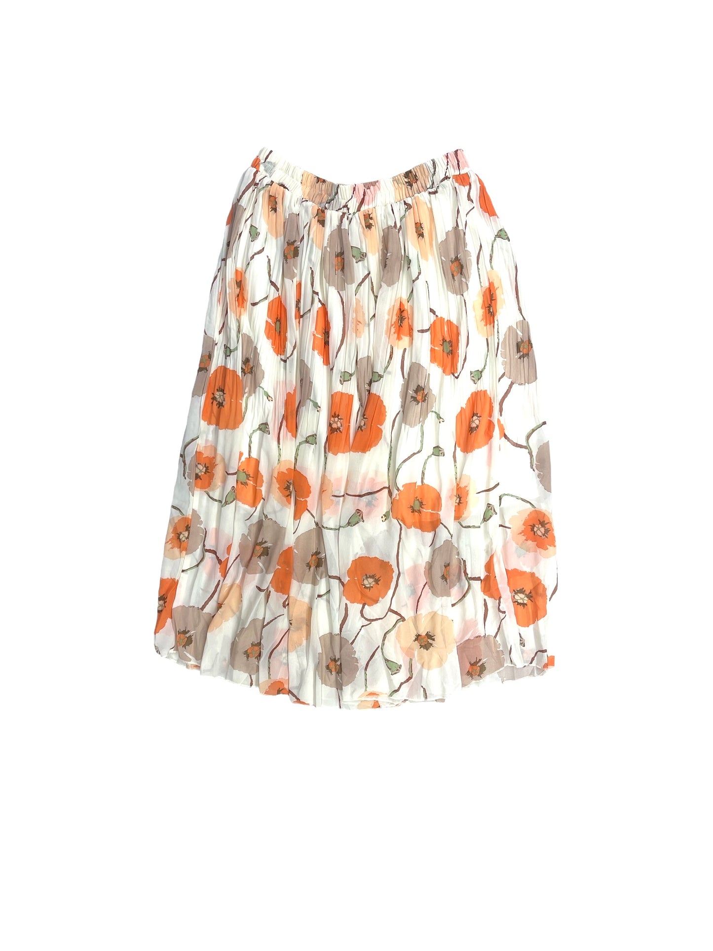 Orange & White Skirt Maxi Clothes Mentor, Size L