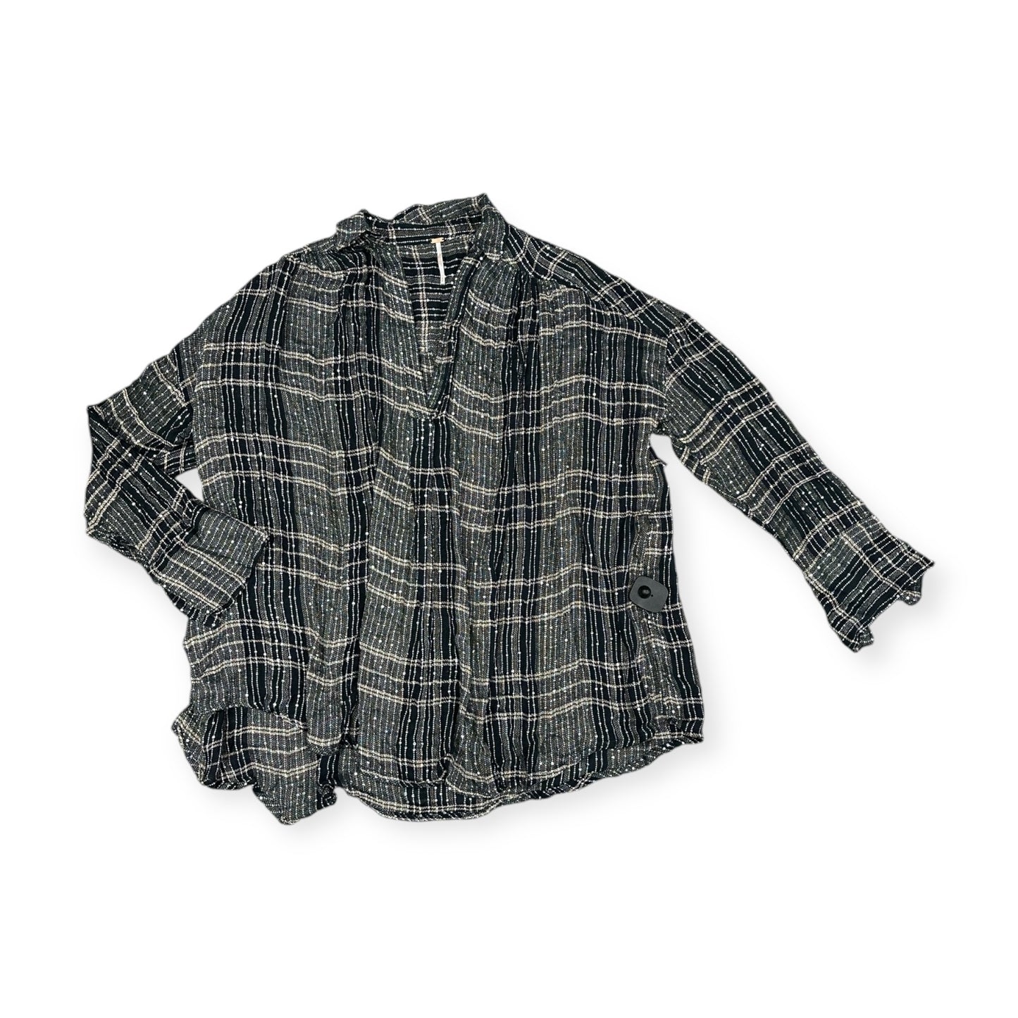 Top Long Sleeve By Free People In Black & Cream, Size: S