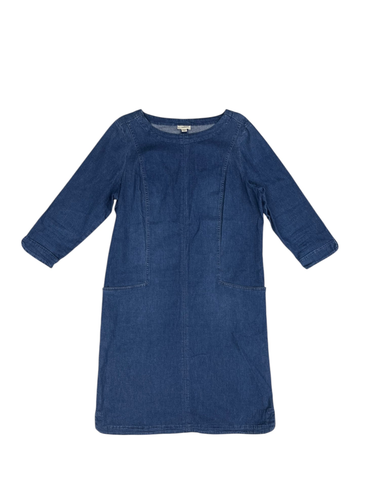 Dress Casual Midi By J. Jill In Blue Denim, Size: M