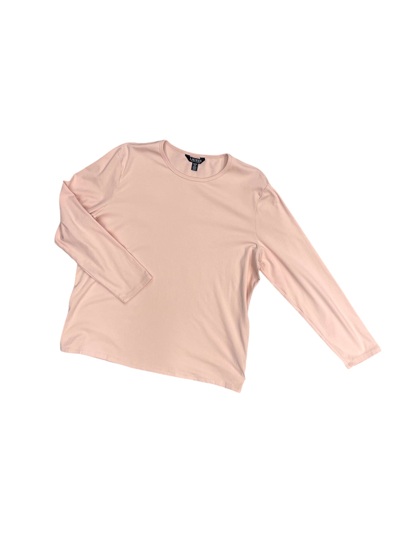 Top Long Sleeve By Lauren By Ralph Lauren In Pink, Size: 2x