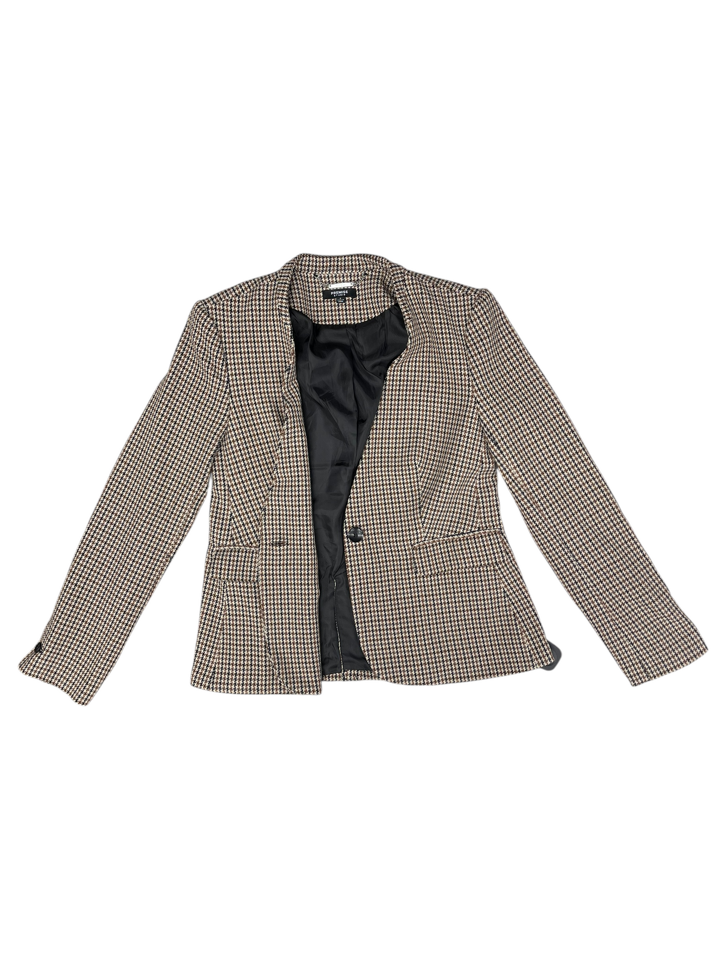 Blazer By Premise In Brown & Cream, Size: 4