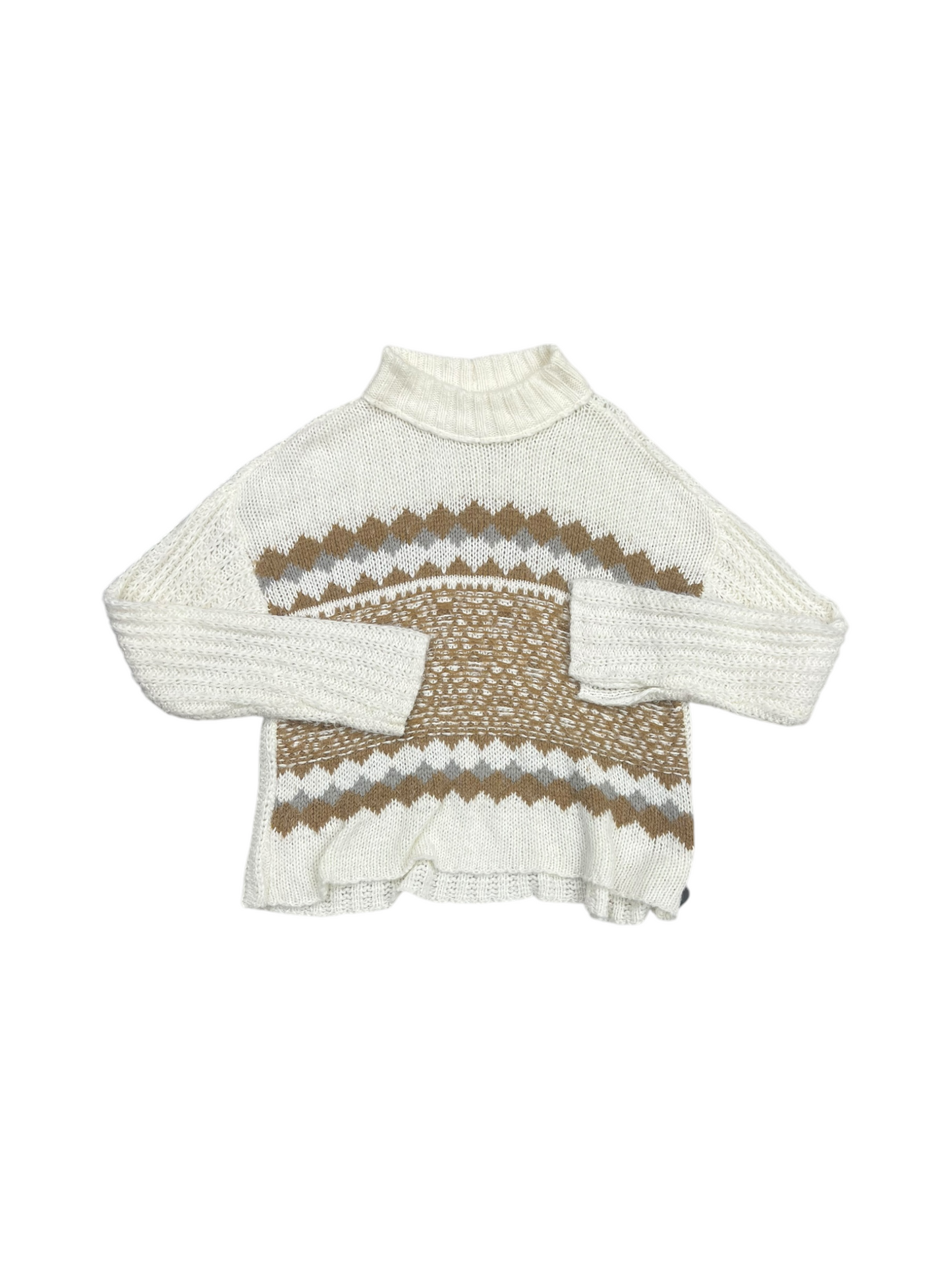 Sweater By Knox Rose In Cream & Tan, Size: M