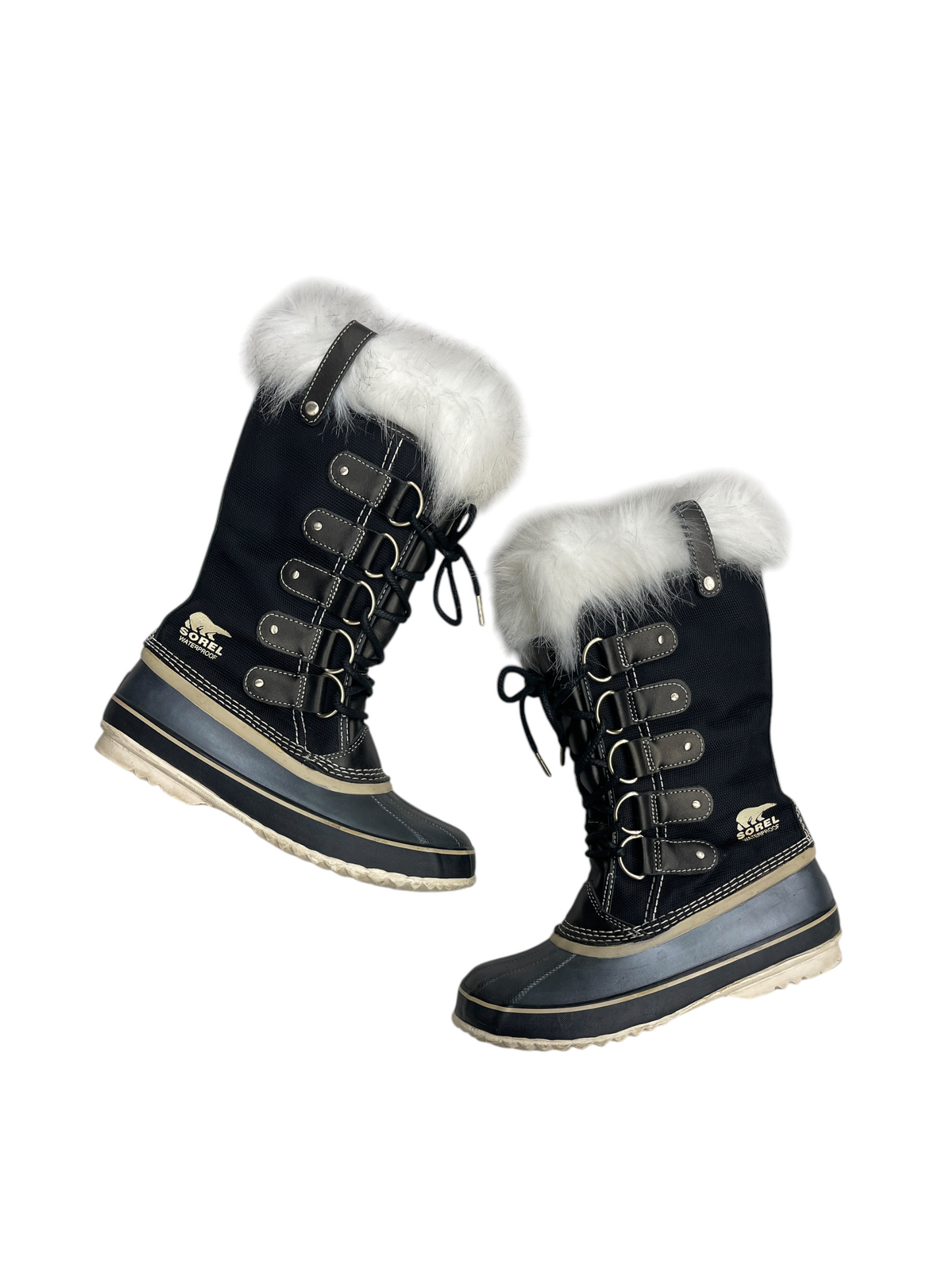 Boots Luxury Designer By Sorel In Black & Grey, Size: 9.5