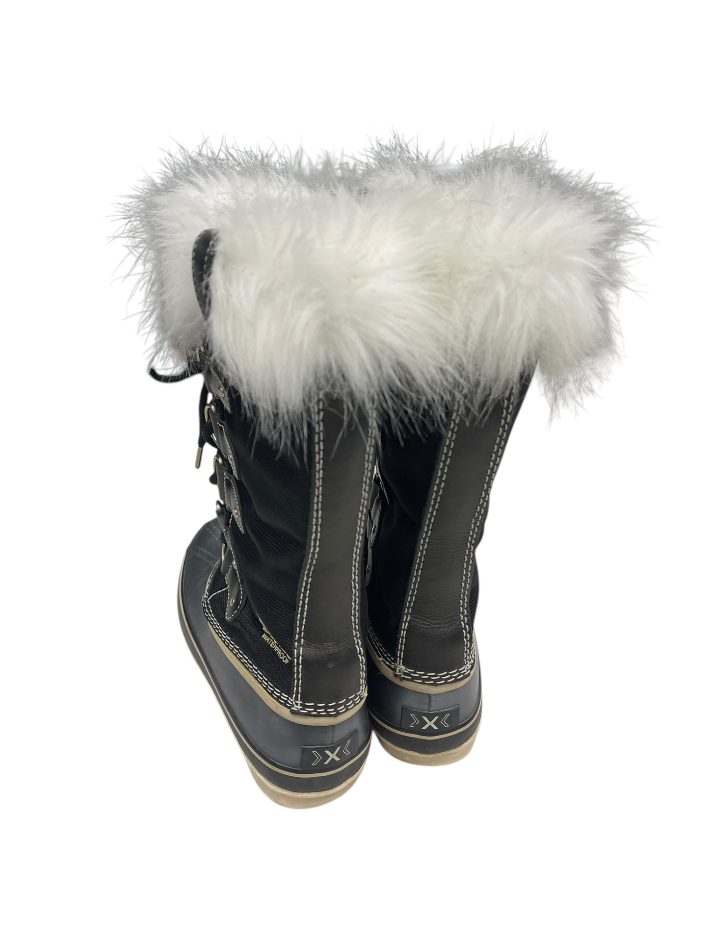 Boots Luxury Designer By Sorel In Black & Grey, Size: 9.5