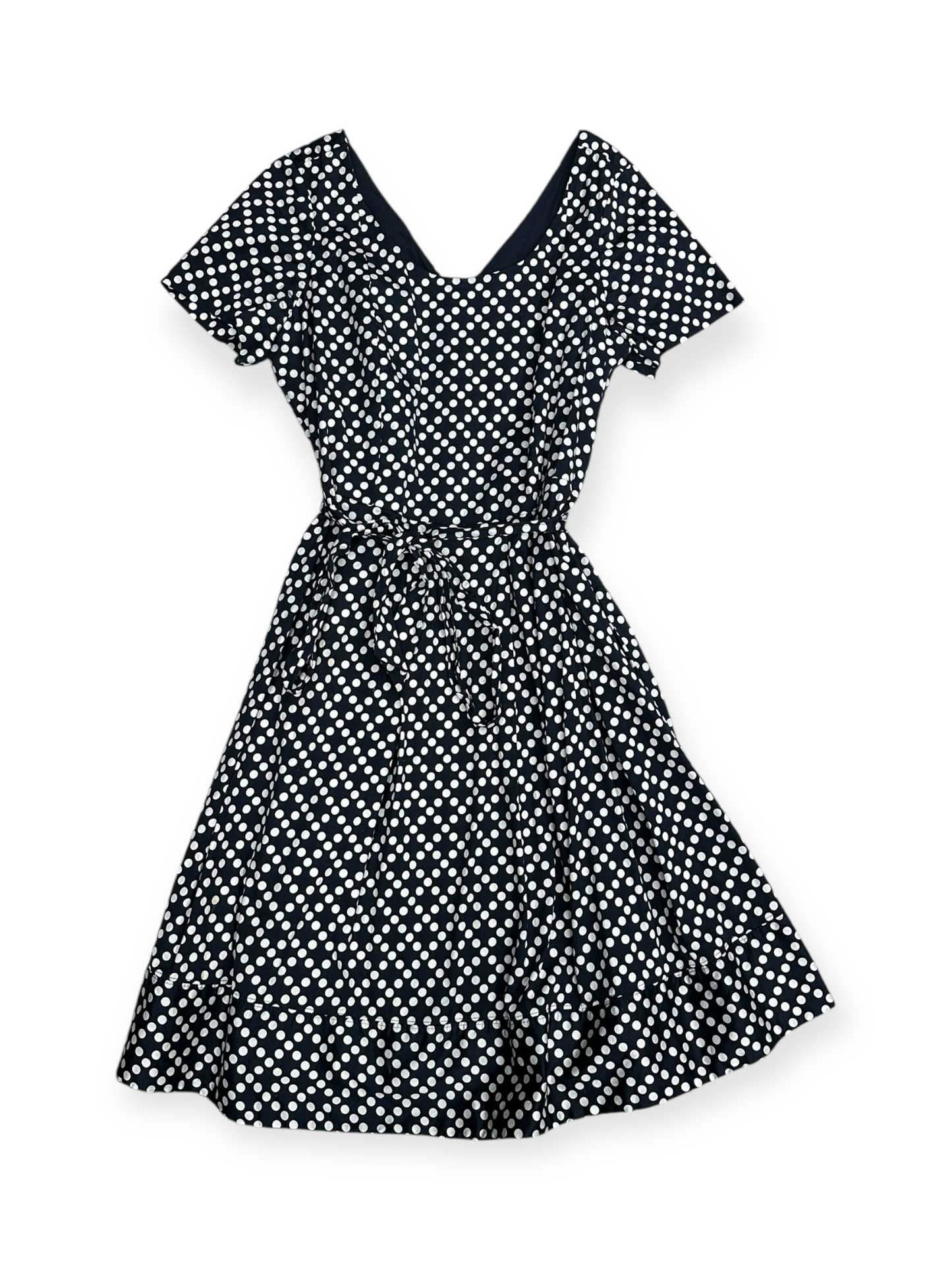 Dress Party Midi By Lands End In Polkadot Pattern, Size: 18