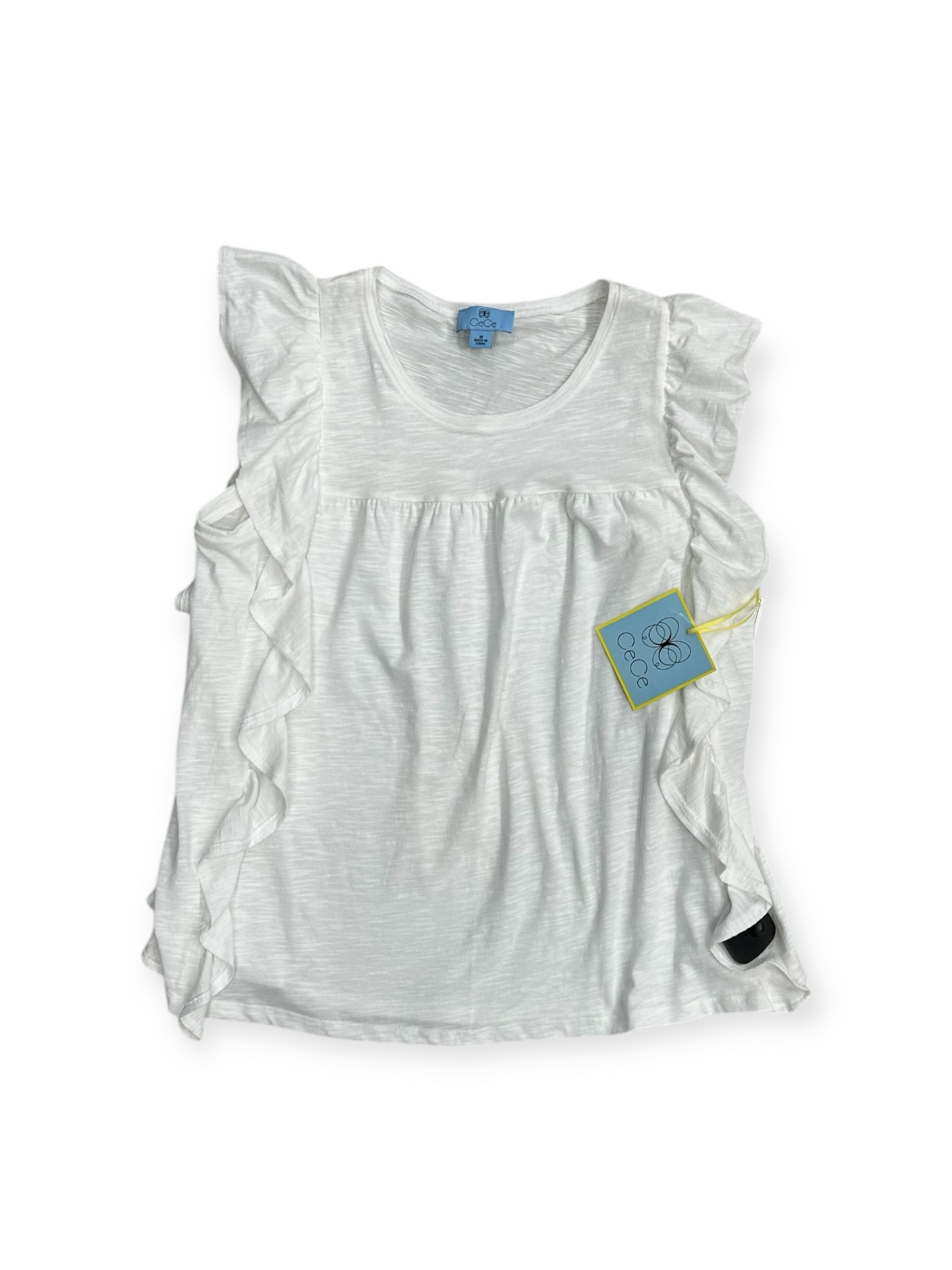 Top Sleeveless By Cece In White, Size: M