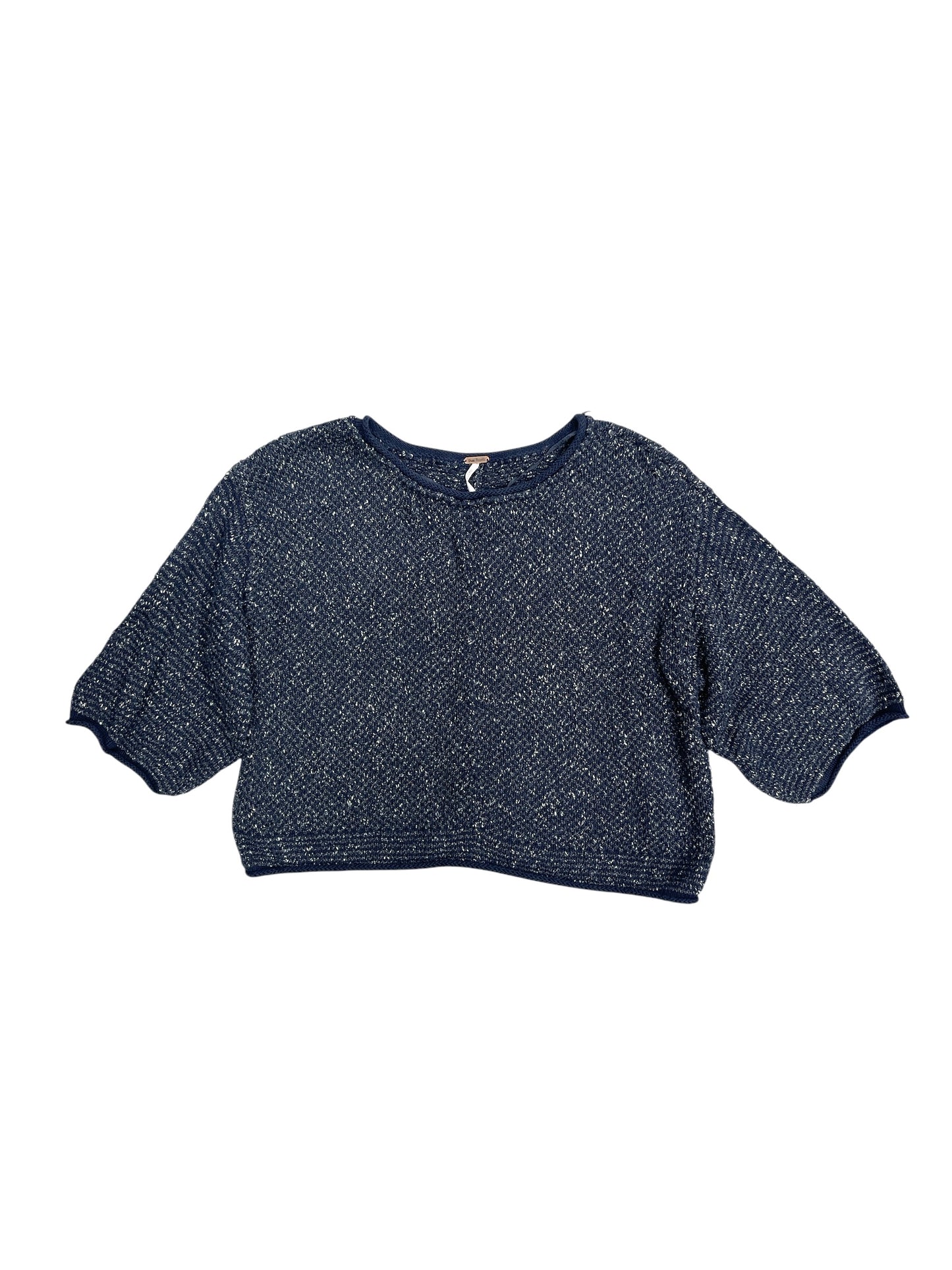 Sweater Short Sleeve By Free People In Navy, Size: Xs