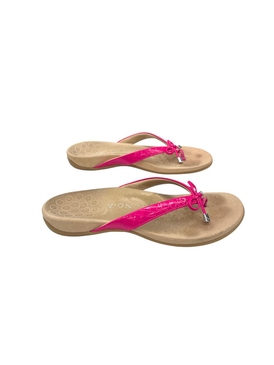 Sandals Flats By Vionic In Pink, Size: 9