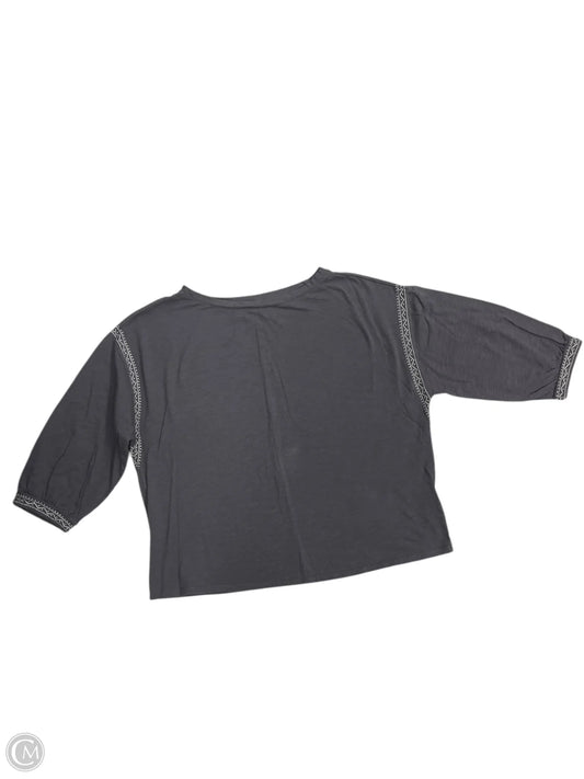 Top 3/4 Sleeve By Garnet Hill In Grey, Size: Xs