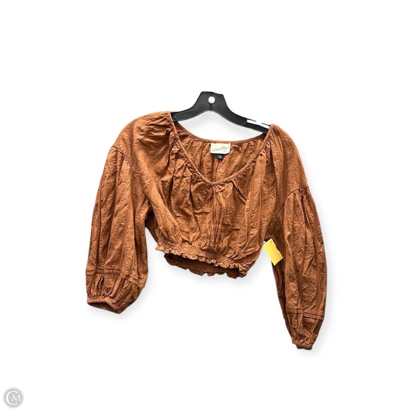 Top 3/4 Sleeve By Universal Thread In Brown, Size: Xs