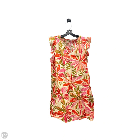 Dress Casual Midi By Nicole Miller In Tropical Print, Size: L