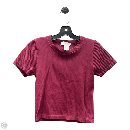 Top Short Sleeve By Pink Rose In Maroon, Size: L