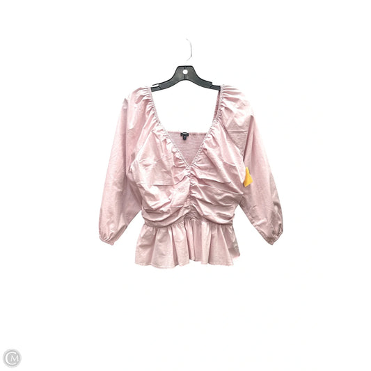 Top 3/4 Sleeve By Express In Pink, Size: L