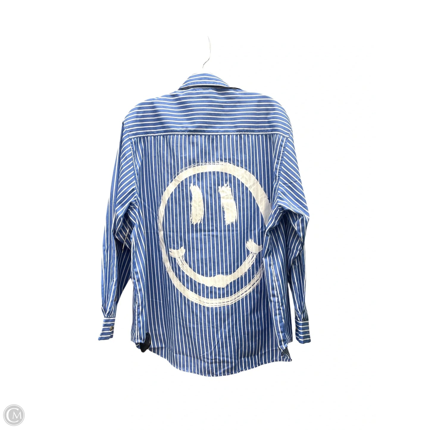 Top Long Sleeve By Elan In Striped Pattern, Size: S