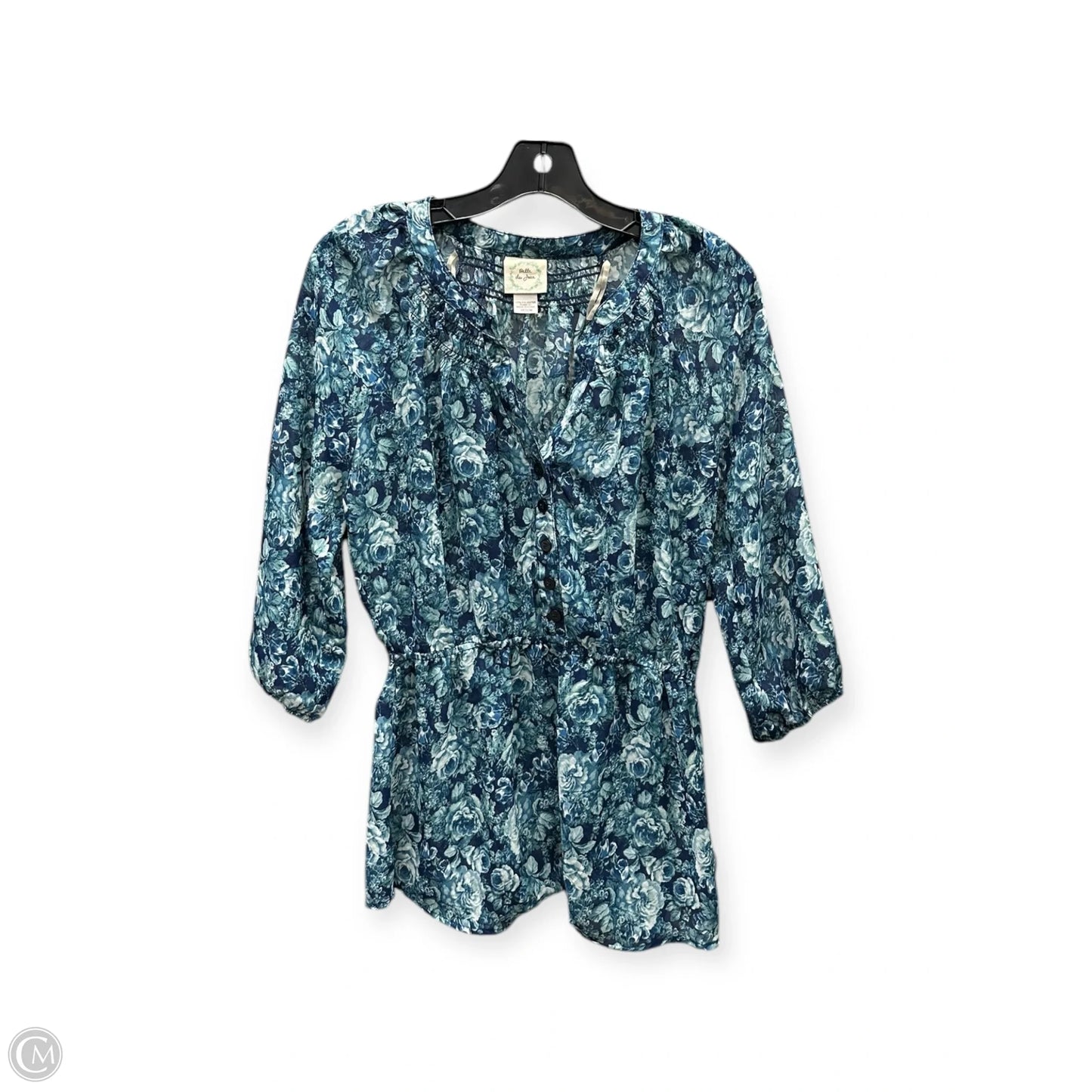 Top 3/4 Sleeve By Belle Du Jour In Blue, Size: M