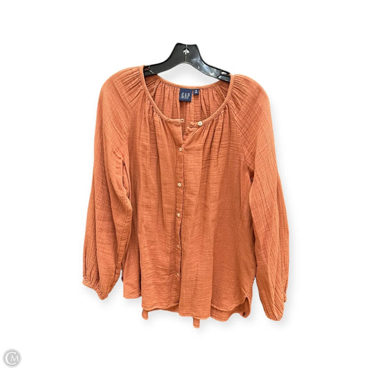 Top Long Sleeve By Gap In Orange, Size: M