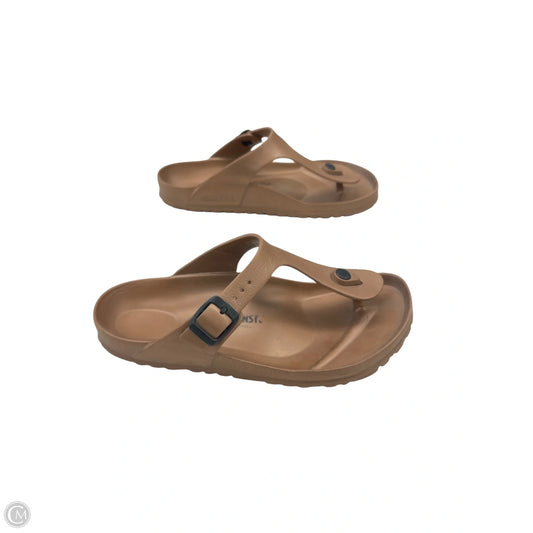 Sandals Flats By Birkenstock In Brown, Size: 8.5