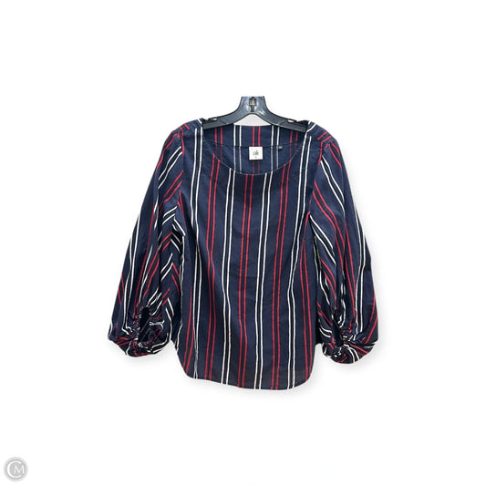 Top Long Sleeve By Cabi In Blue & Red & White, Size: M