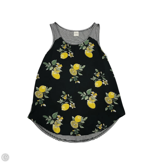 Top Sleeveless By Clothes Mentor In Black & Yellow, Size: L