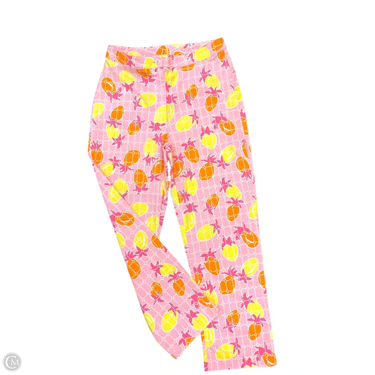 Pants Designer By Lilly Pulitzer In Pink & Yellow, Size: 0
