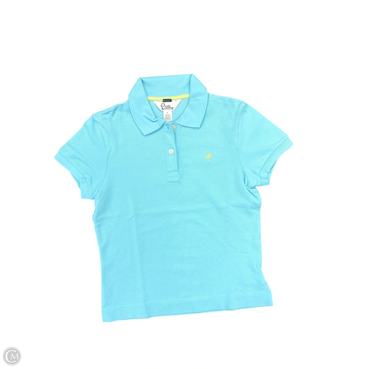 Top Short Sleeve Designer By Lilly Pulitzer In Aqua, Size: S