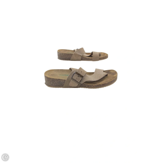 Sandals Heels Wedge By Clothes Mentor In Tan, Size: 8