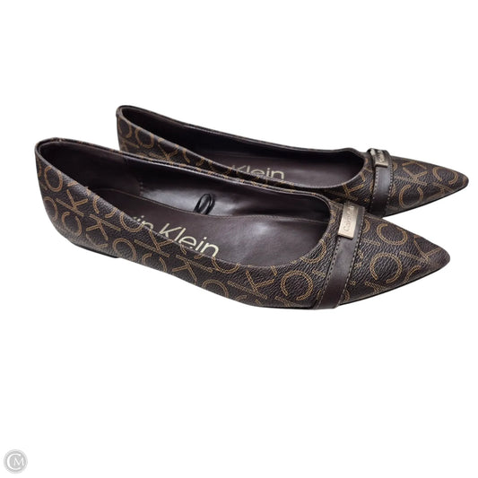Shoes Flats By Calvin Klein In Brown, Size: 9