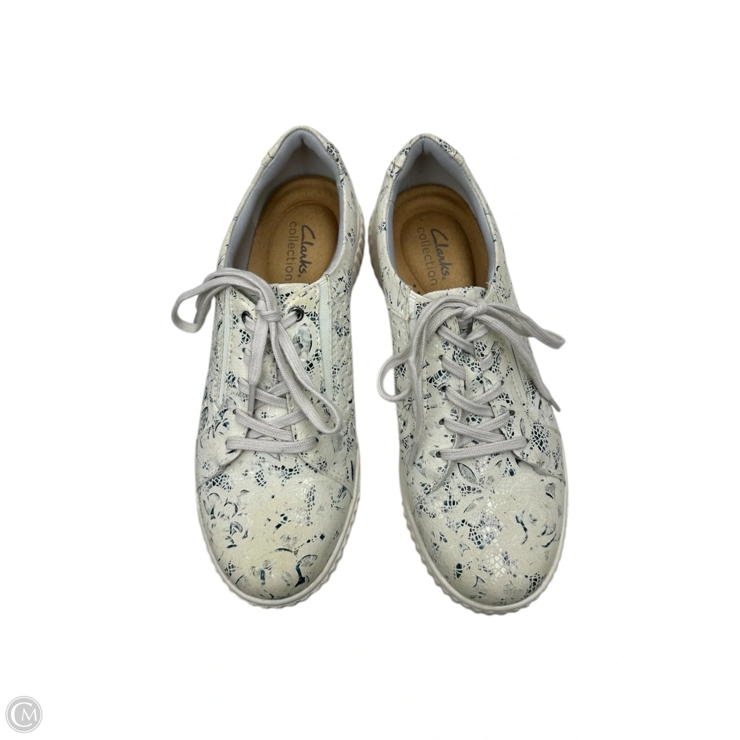 Shoes Athletic By Clarks In Blue & Cream, Size: 7.5