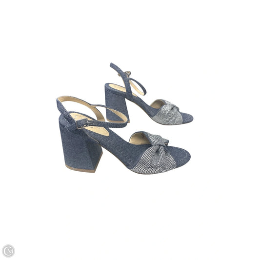 Sandals Heels Block By Jessica Simpson In Blue Denim, Size: 8.5