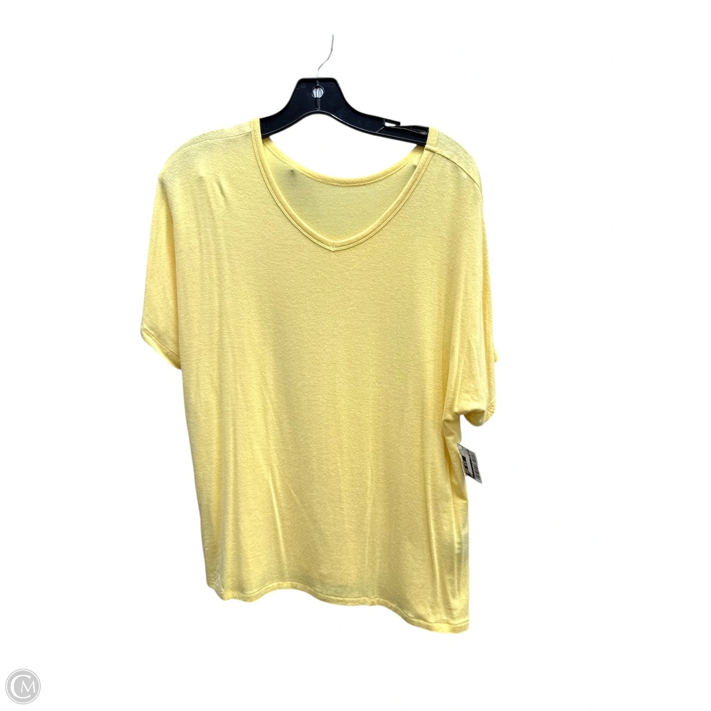 Top Short Sleeve By Iman Hsn In Yellow, Size: L