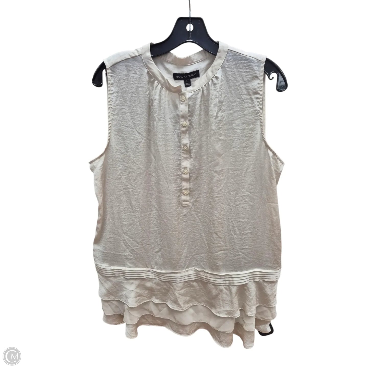 Tunic Sleeveless By Banana Republic In Ivory, Size: L