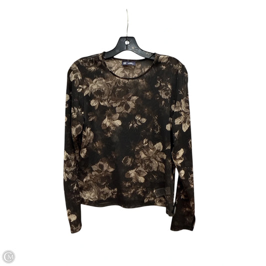Top Long Sleeve By Gap In Brown, Size: L