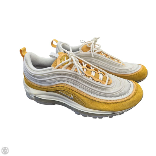 Shoes Athletic By Nike In White & Yellow, Size: 10