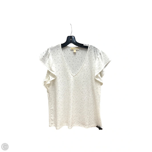 Top Short Sleeve Designer By Michael Kors Collection In White, Size: L