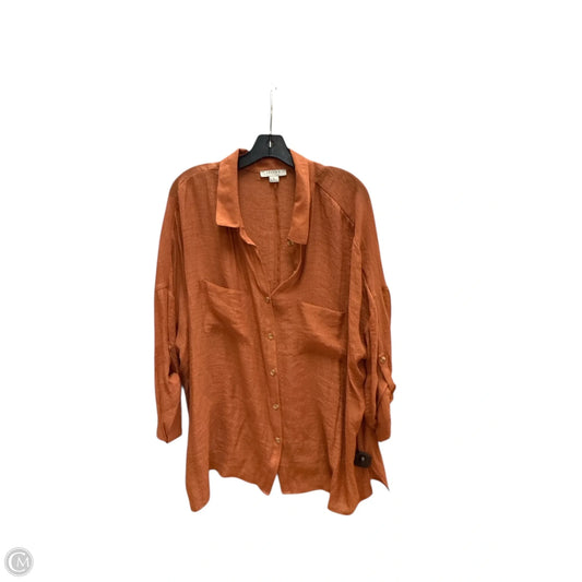 Top 3/4 Sleeve By Favlux In Orange, Size: L