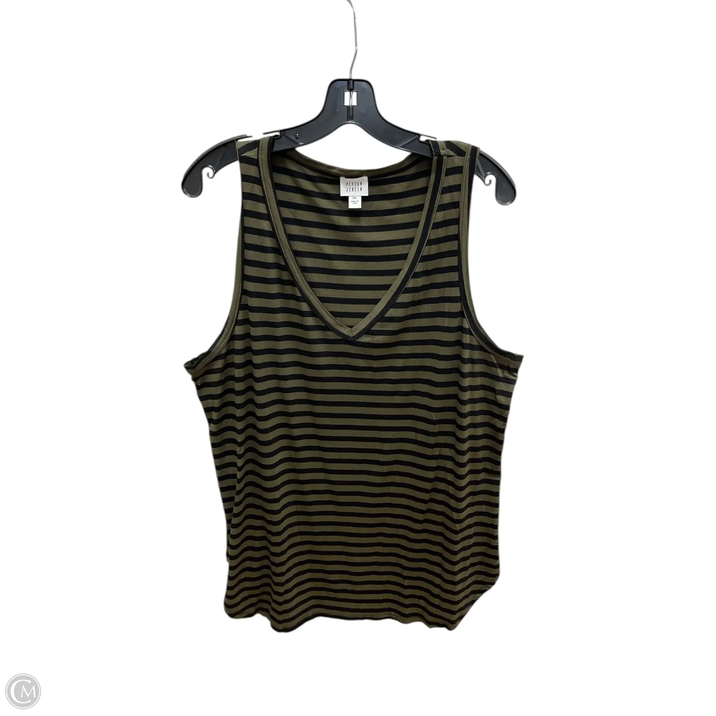 Top Sleeveless By Peyton Jensen In Striped Pattern, Size: Xl