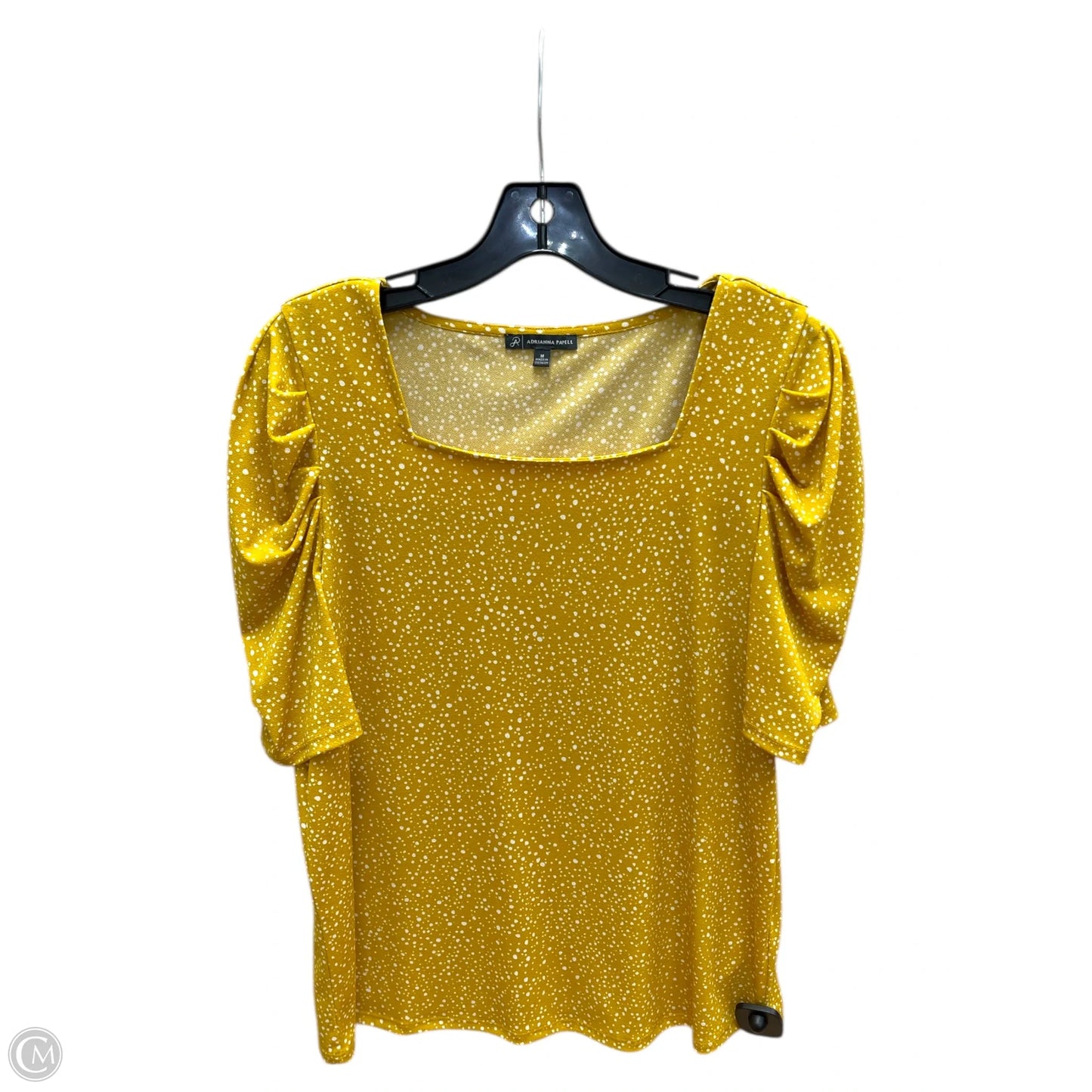 Top Short Sleeve By Adrianna Papell In Yellow, Size: M