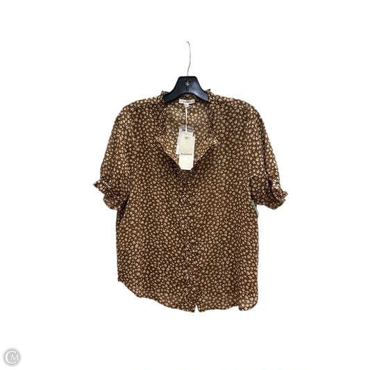 Top Short Sleeve By Pleione In Brown, Size: S