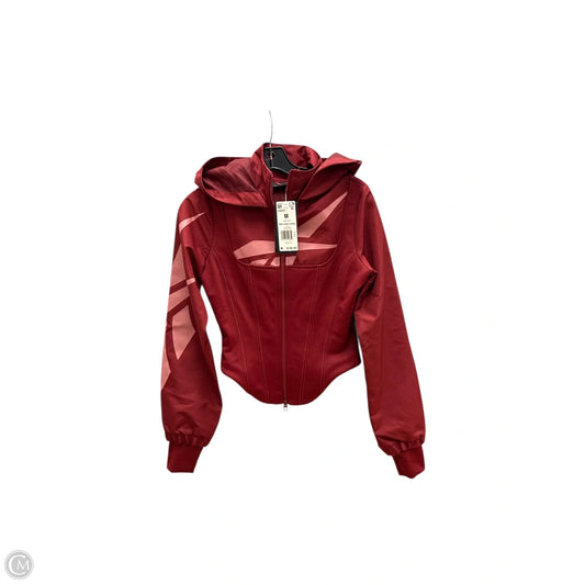 Athletic Jacket By Reebok In Red & Silver, Size: M