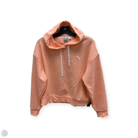 Athletic Sweatshirt Hoodie By Puma In Orange, Size: S