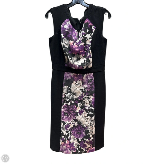 Dress Party Midi By White House Black Market In Black & Purple, Size: 10