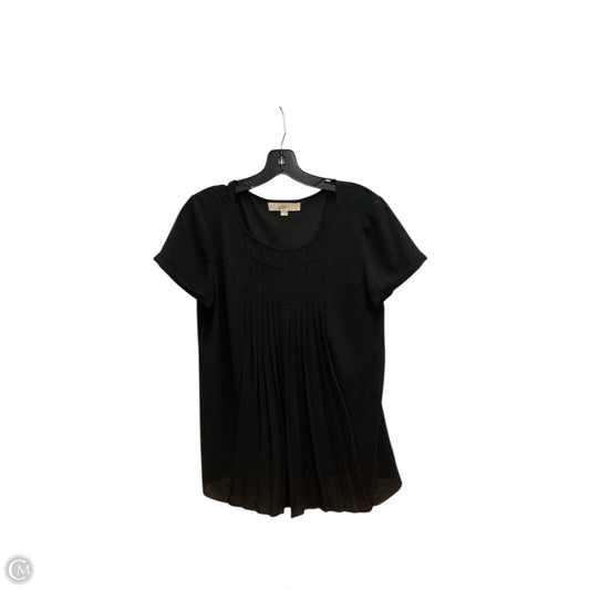 Top Short Sleeve By Loft In Black, Size: S