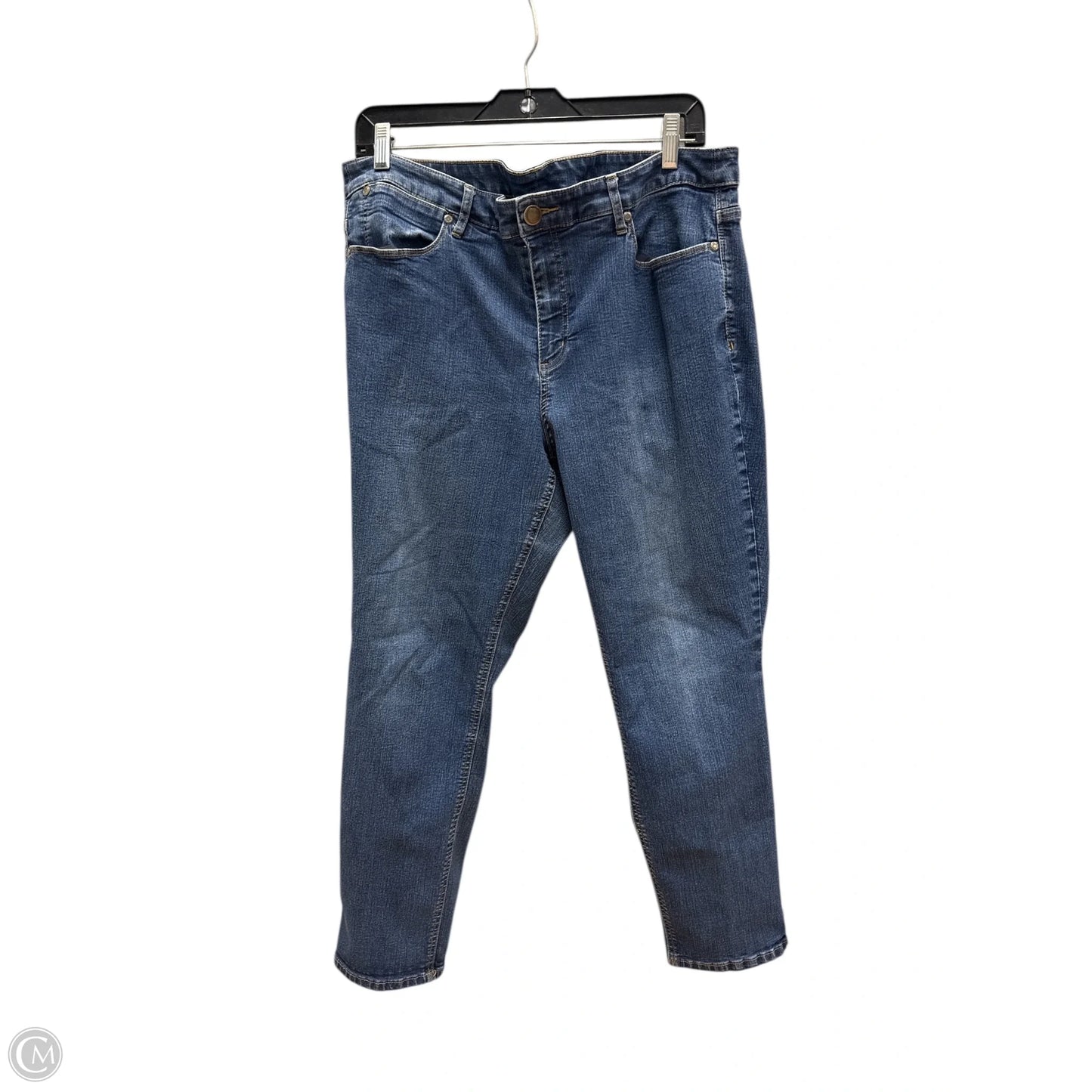 Jeans Straight By Christopher And Banks In Blue Denim, Size: 16