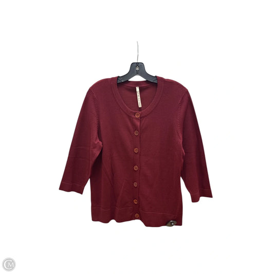 Cardigan By Leo And Nicole In Maroon, Size: Mp