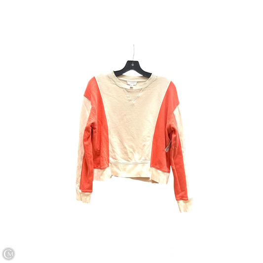 Sweatshirt Crewneck By Evereve In Cream & Orange, Size: Xs