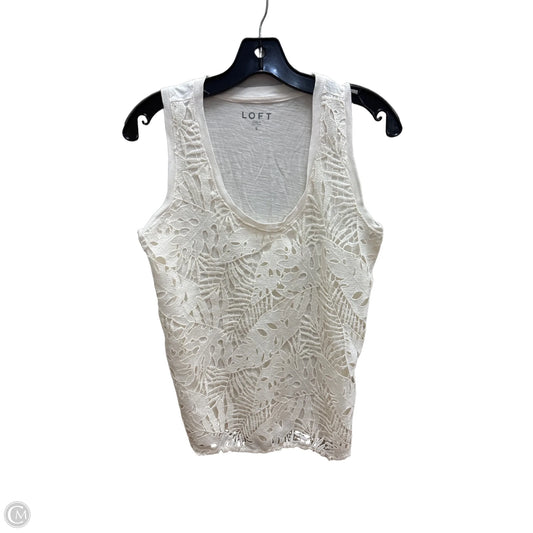 Top Sleeveless By Loft In Ivory, Size: S