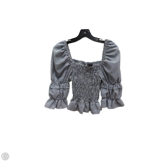 Top 3/4 Sleeve By Clothes Mentor In Checkered Pattern, Size: M