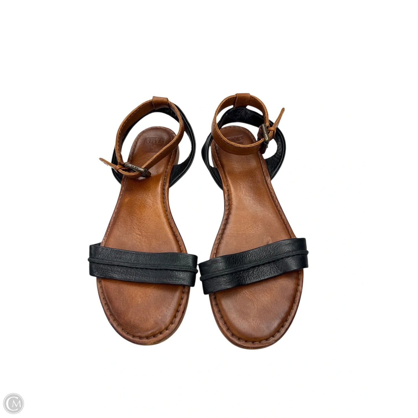 Sandals Designer By Frye In Black & Brown, Size: 8.5