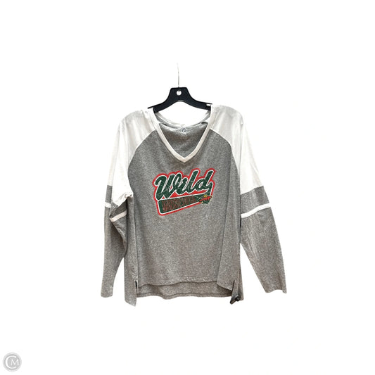 Athletic Top Long Sleeve Crewneck By Nhl In Grey & White, Size: Xl